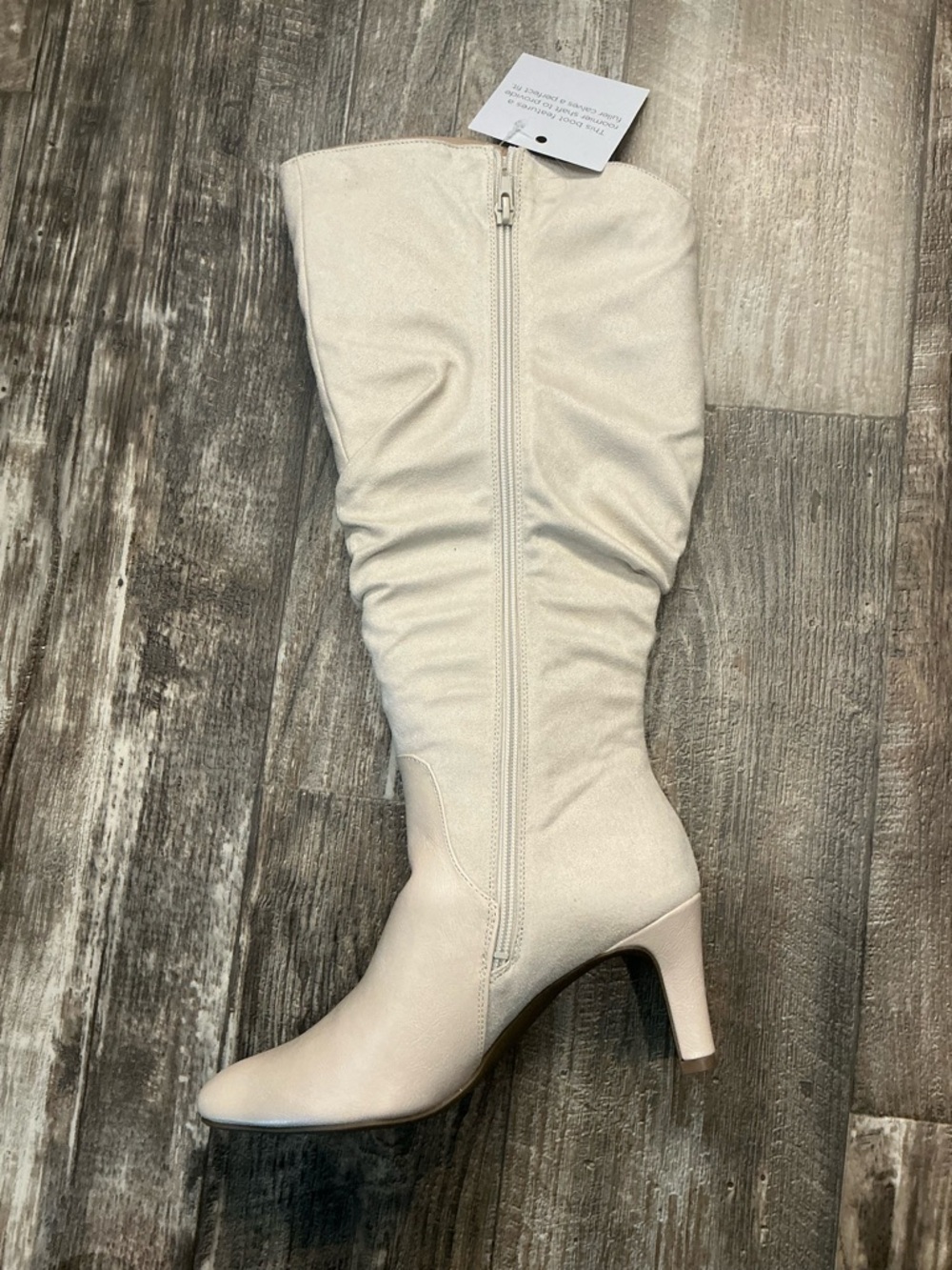 Women's Knee-High Slouch Boot Almond Milk Color Size 8.5 Wide Calf - Picture 9 of 16